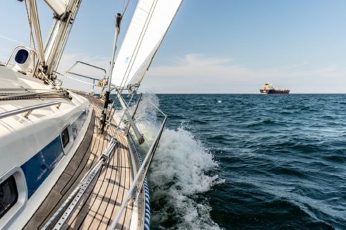 A yacht with gas hot water